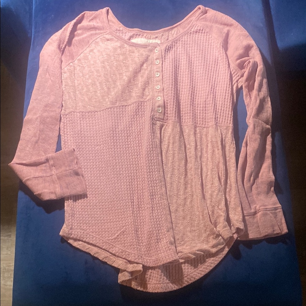 Pink Long Sleeve Saturday Sunday Anthropologie top